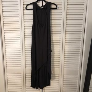 Zara Dark Gray High-Low Dress with Low Cut Sleeves